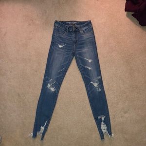 American Eagle ripped jeans, hi-rise jegging